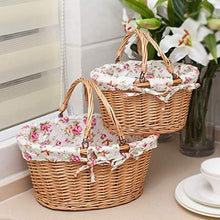 Storage Basket,Wicker Gift Baskets Empty Oval Willow Woven Picnic Cheap Easter Candy Wine with Handle Egg Gathering Wedding
