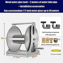 Portable Garden Hose Reels,Stainless Steel,Wall Mount Hand Crank Hose Reel Holder,Easy to Use,for Garden