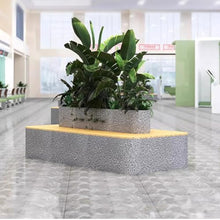 PQWADCBVGX Park Bench Outdoor Imitation Terrazzo Flower Box Seats, Benches, Outdoor Flower Bed Combinations, Commercial Street Square Restaurants Patio Benches(A)