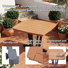 OTSUN Outdoor Dining Table, HDPE Square Dining Table with Slatted Top Versatile for Patio Backyard Deck & Garden