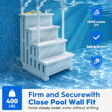 XtremepowerUS Above Ground Swimming Pool Ladder and 4-Step System with Handrails, Heavy-Duty Entry Ladder for Deck to Pool Access, Safety Step Design