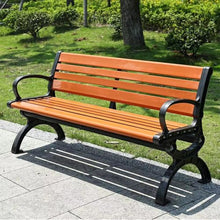 Sunyongfly Outdoor Garden Bench,Park Bench,Wooden seat,cast Iron Frame, Double Outdoor Bench, for Squares, Parks, and Residential Areas(Size:120cm)