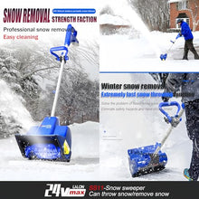24V 11-Inch Cordless Snow Shovel, Battery Powered Snow Blower, Electric Snow Shovel, 20FT Throw Distance, 24-V/4.0 Ah Lithium-ion Battery Pack, and Quick Charger Included,1Battery