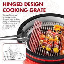 LuauCrafter 18-Inch Ceramic Charcoal Grill and Smoker with Cart Red