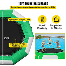 VEVOR Inflatable Water Trampoline 13ft Green & White