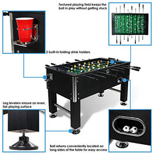 Sunnydaze 55-Inch Foosball Table Chrome Plated Steel Rods - Black
