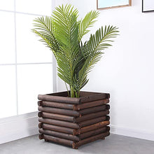 Wooden Raised Garden Bed Plants Vegetables Flowers Herb Elevated Planter with Drain Holes Outdoor Patio Balcony Courtyard Planting Stand Carbonized Color (Color : Natural Size : 50x50x46cm)