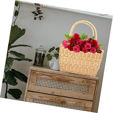 5pcs African Picnic Gift Liners Decor Storage Handles with Wall Handbag As Grocery Planter Straw Artificial Dried Baskets Organizer Vegetable Home Basket Shopping Market Flower (As Shownx5pcs