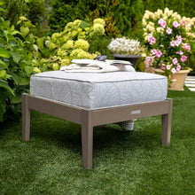 highwood Lehigh Deep Seating Ottoman, with Sunbrella Cushions in Lively Parchment, Woodland Brown Frame