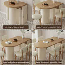FURUIM2024M Dining Table Telescopic Dining Table, Household Elliptical Folding Semi-Circular Table Small-Sized Table and Chairs Dining