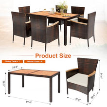 Shintenchi 7 PCS Wicker Patio Dining Set, Brown Rattan