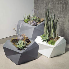 Crescent Garden Modern Geometric Origami Planter, Plant Pot, 23-Inch (Caviar Black)