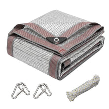 Aluminum Shade Cloth 25x30ft, 95% Reflective Silver Shade Cloth with Grommets, Sun Protection and Breathable, Complete Accessories, for Greenhouse, Car, Pet, Camping, Garden