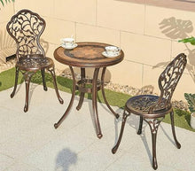 XAWSOP Garden Bench 3 Piece Garden Patio Bistro Table and Chairs, Cast Aluminum Garden Dining Set for Outdoor Patio Yard Porch Balcony,