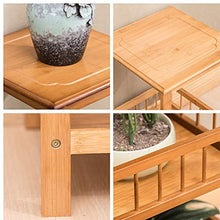 RWGOVLU Bamboo Flower Rack 2 Shelves Indoor Outdoor Multi-Tier Plant Display Stand Pot Shelf Storage Rack with Fence Multifunctional