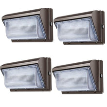 ledmo 120W LED Wall Pack Light 4 Pack Dusk to Dawn with Photocell Outdoor Commercial Industrial Lights 840W HPS HID Equivalent 5000K Security Flood Lighting for Buildings,Warehouse, Parking,Yard