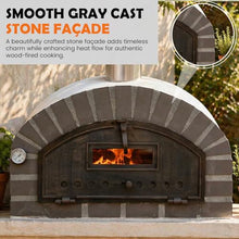 Authentic Pizza Ovens Lume Largo Premium Wood-Fired Outdoor Pizza Oven, Handmade in Portugal, Triple-Insulated Brick Oven, Drop-Down Door, Stainless Steel Chimney, Thermometer & Baking Dish Included