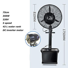 GAZOGJ Oscillating Fan Misting Fans,5 Speed Commercial 26" High-Velocity Outdoor Indoor Mist Fan Black Industrial Cool, Pedestal fan,Black-30in