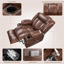 HTERWQEA Large Brown Power Lift Recliner for Elderly with Heat & Massage