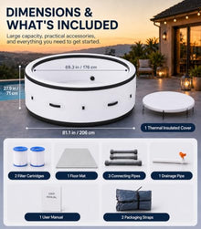 ZHIGUANYUN 4-6 Person Round Inflatable Hot Tub