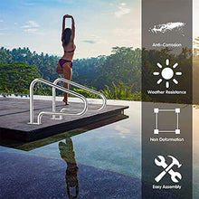 MSHOSAC Pool Handrail Inground Pools Handrails,Pool Safety Handrails, Easy Erection Handrail, Stainless Steel Pool Stair Railing with Base Plate,Easy Mount Hand Grab Rail (2pcs)