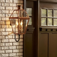 Bailey Street Home 4 Light Wall Lantern Aged Copper Finish with Clear Glass Copper