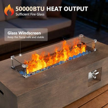 42" Outdoor Propane Fire Pit Table Rectangle Gas Firepit for Outside Patio