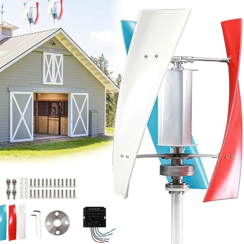 6000w Wind Turbine Generator Kit,3 Blade Vertical Axis Generators, Electromagnetic Portable Vertical Helix Charger Controller, For Home, Business,Industrial Energy Supply 3color-48V