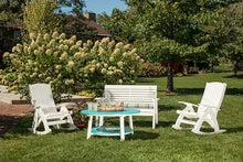 LuxCraft Poly Comfort Rocker Recycled Plastic Outdoor Rocking Chair Cherrywood & Black