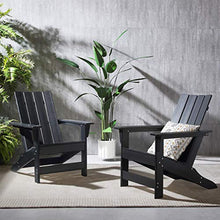Christopher Knight Home Robert Outdoor Contemporary Adirondack Chair Set of 2 Matte Black