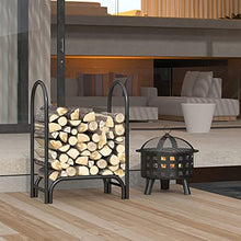 EliteBloom Small Log Rack Firewood Storage Holder,Gold Indoor Lumber Storage Organizer,Modern Metal Portable FireplaceKindling Logs Stand,