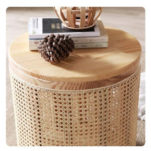 Chicken Couch End Table Rattan Living Room Side Table Round Living Room Sofa Coffee Table Balcony Leisure Storage Corner Table Corner Tables for Living Room