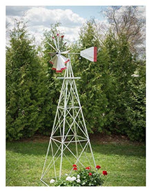 Thaisan7 Aluminum Green Windmill Garden Decor 12' High