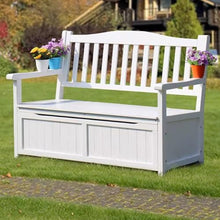 TBLOTYD Weatherproof Outdoor Storage Bench with Backrest & Armrests - Stylish Garden Seating for Balcony, Yard & Deck - Green Park Bench for Patio Storage Solution