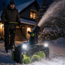 Electric Snow Blower with LED Lights,Nylon Spiral Blade 2batteries