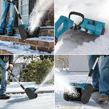 Lightweight Retractable Snow Blower, Electric Cordless Snow Blower, Snow Thrower Max 26ft Throw Distance for Courtyard, Street, Garage,Blue-2Batteries