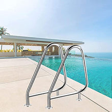 Pool Handrail Pool Handrails Rustproof Pool Stair Railing, 304 Stainless Steel Easy Mount Spa Stair Handrails, Safe Non-Slip Swimming Pool Handrail for Ground Swimming Pools, Water Parks, 2P