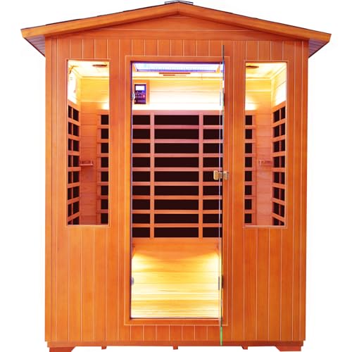 OUTEXER Outdoor 4 Person Sauna 240V Far Infrared Saunas Room for Home