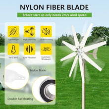 LURECAQING 400W Wind Turbine Generator Kit - 12V/24V/48V, 8-Blade Wind Power System with Charge Controller - Perfect for Home, Marine, Hybrid Solar & Wind Energy Solutions 48V