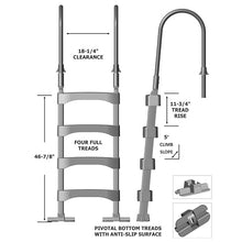 4-Step Frame Above Ground Pool Ladder for 48 to 60-inch Wall Height Pools