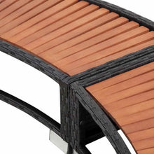 KGFHERENB Black Poly Rattan Hot Tub Surround, 111.4 Inch Wicker Spa Surround with Built-in Storage and Power Pack Cutout, Steel and Eucalyptus Wood Frame for Outdoor Round Tub