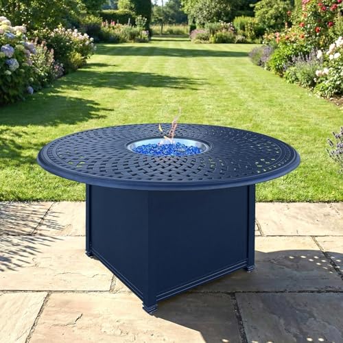 Darlee Signature 52 Inch Propane Fire Pit Chat Table Antique Bronze