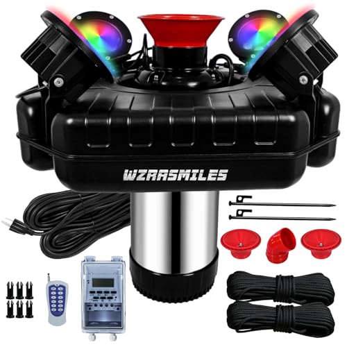 1HP Floating Pond Fountain Aerator With 4 RGB Lights