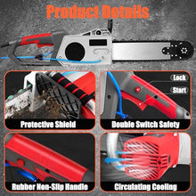 Electric Concrete Chainsaw with Diamond Chain, 2 Chains & 2 Guide Bars, 35CM Handheld Wet Cutting Machine for Granite, Reinforced Concrete, and Masonry Work