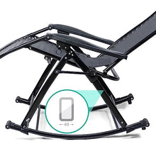 CUTPOIY Zero Gravity Portable Outdoor Indoor Patio Seating Garden Rocking Chair Folding Lounge Chairs Adjustable Backrest Reclining Chair Poolside Steel Frame, A+Cushion a