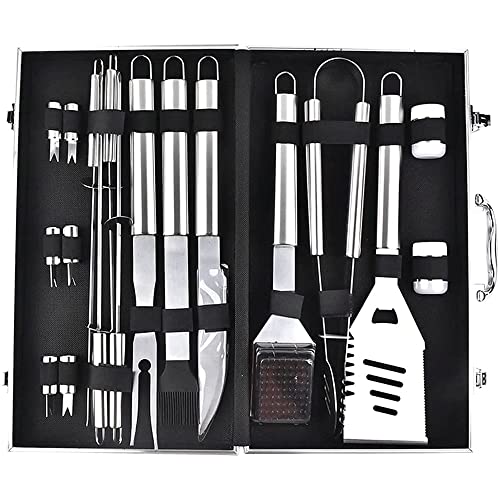SDVantage BBQ Grill Accessories Tool Set, 18 PCS Stainless Steel Barbecue Grill Utensils with Aluminum Box, Grilling Tools