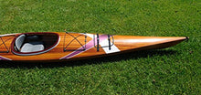 Wooden Boat USA Wooden Kayak with 2 Stripes 15-Feet Natural Wood