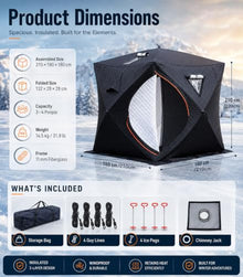 ZHIGUANYUN Outdoor Sauna, Portable Insulated Sauna Tent, Snow- and Windproof with Stove Jack for Garden and Ice Fishing Blackmodel-1.8M