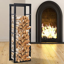 DJVHSRI Outdoor Fireplace Log Rack, Metal Frame, Firewood Storage Holder, Perfect for Fireplace, Firepit, Tall Wrought Iron Wood Rack,