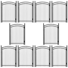 Fencer Wire Heavy Duty Flat Top X-Pattern Decorative Fence Gate Black 6FT x 4FT